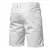 Calça curta de cintura elastano masculino, 100% algodão, monocromática, casua