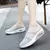 Almofada de ar deslizamento-em sapatos de caminhada femininos ortopédicos diabéticos senhoras plataforma mules malha chinelos leves cunha tênis feminino - comprar online