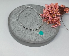 Pulseira Toda bolinha 4mm coração verde - comprar online