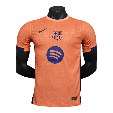 Camisa Barcelona III 25/26 - Jogador Masculina - Laranja com detalhes em azul
