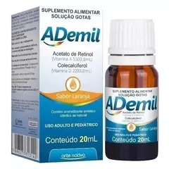 Suplemento Vitamina A D Gotas 20ml Ademil Arte Nativa na internet