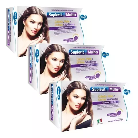 Kit 3 Suplevit Mulher - 60 Caps - Antiqueda Cresce Cabelo Imunidade - comprar online