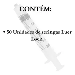 Kit 75 Seringas 3ml Luer Lock Descartáveis Sem Agulha - loja online