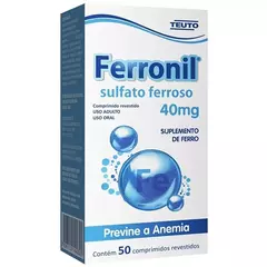 Sulfato Ferroso 40mg - 50 Comprimidos Ferronil Suplemento - comprar online