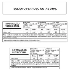 Kit 3 Sulfato Ferroso Gotas Sabor Framboesa 30ml Arte Nativa - Qualimed