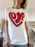 Remera love con brillos en internet