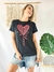 Remera corazon con brillos - tienda online