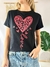 Remera corazon con brillos