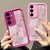 Capa de telefone rosa gradiente borboleta para seu Samsung Galaxy