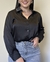Camisa acetinada preta - comprar online