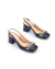 Slingback Preto Metalizado - Loulou Shoes
