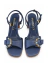 Sandália Salto Bloco Azul Denin - Loulou Shoes