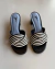 Mule Flair Couro Preto e Branco - comprar online