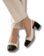 Slingback Verniz Preto/Off White Laço