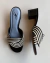 Mule Flair Couro Preto e Branco - Loulou Shoes