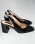 Slingback Carla Cobra Python Preto / Napa Preto - Loulou Shoes
