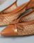 Slingback Couro Torino Palha - Loulou Shoes