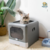 Caixa de Banheiro para Gatos com Estampa, Antirrespingo e Sanitário Automático - Puppy Care & Cia - loja online