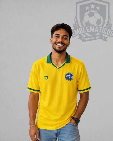 Camisa Seleções Brasil 1994 Amarela Masculina