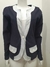 BLAZER PRETA COM BRANCA MANGA LONGA - TroqueAqui Moda Circular