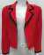 BLAZER CROPPED LILIAN ANN VERMELHO E PRETO EM CREPE - TroqueAqui Moda Circular