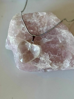 Dije corazón Cuarzo Cristal