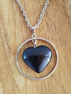 Dije Corazón Jeli Obsidiana negra