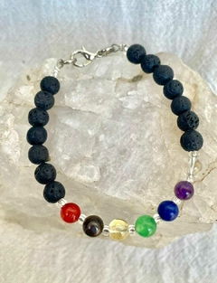 Pulsera 7 chakras y lava volcánica