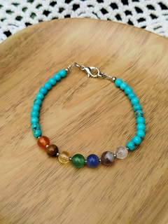Pulsera 7 chakras y Howlita