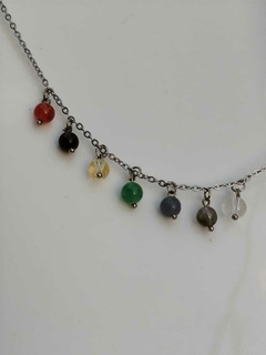 Cadena acero quirúrgico con esferas de 7 chakras - comprar online