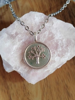 Medalla árbol de la vida Aguamarina