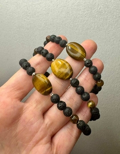 Pulsera Ojo de Tigre y Lava volcánica - comprar online