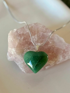 Dije corazón Cuarzo Verde