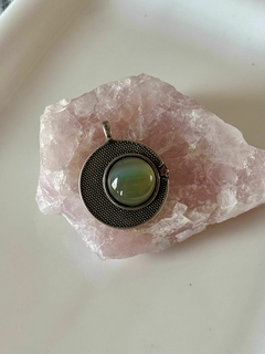 Dije Luna y Estrella Ágata Verde