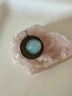 Dije Luna y Estrella Ágata Celeste - comprar online