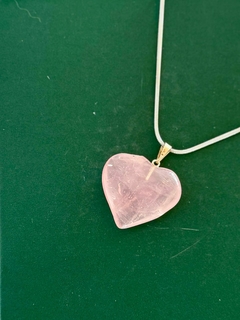 Dije corazón Cuarzo Rosa