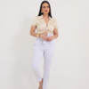 Calça branca jeans feminina skinny lycra modeladora