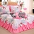 Kit Cobre Leito Colcha Queen Babados Hotel Pousada 6 Peças