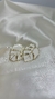Brinco folha branco com dourado - Belabru