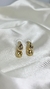 Brinco gota dupla dourado - loja online