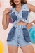 CONJUNTO SHORT E CROPPED COM BRILHO