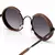 Óculos de sol polarizados de madeira gradiente cinza lentes uv400 estilo retro - loja online