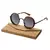 Óculos de sol polarizados de madeira gradiente cinza lentes uv400 estilo retro - Gabee Shop