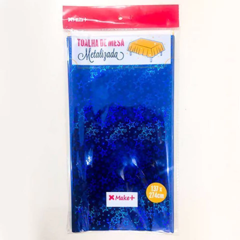 TOALHA DE MESA METALIZADA AZUL (137X274CM) - 01 UNIDADE