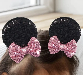 PRESILHA ORELHA LAÇO 8CM C/ 02 UNIDADES ROSA