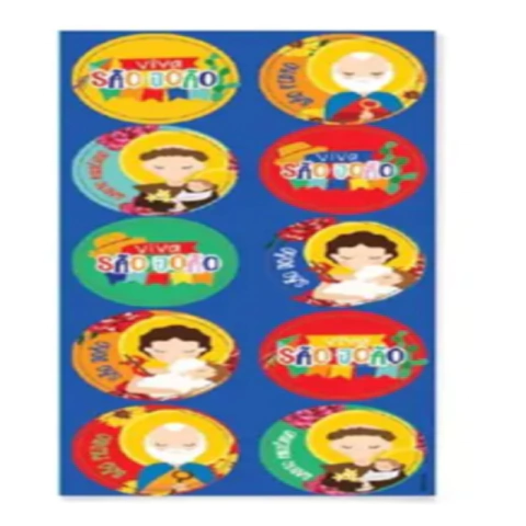 ADESIVO REDONDO VIVA SAO JOAO - PT C/30 UN