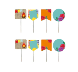 PLAQUINHAS PARA PERSONALIZACAO FESTA DE ARRAIA 08 unid - 01 UNIDADE