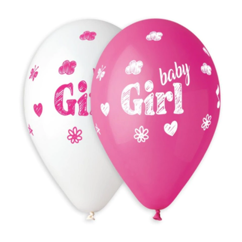BALÃO GEMAR 13" BABY GIRL - 25 UNIDADES