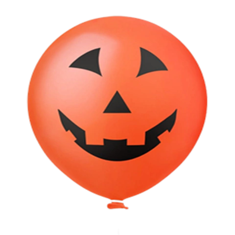 BALÃO REDONDO DE LÁTEX CARA DE ABÓBORA C/25 11"(APROX.28CM) - 01 UNIDADE