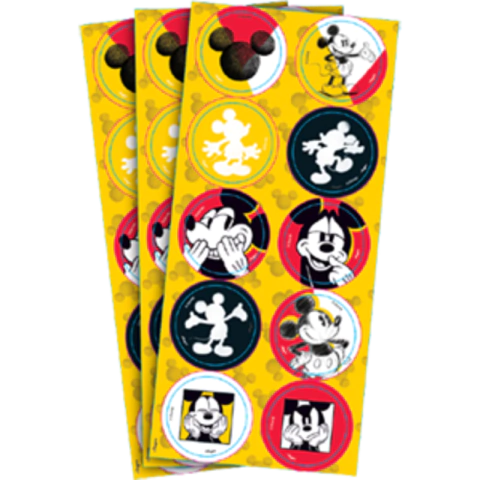 ADESIVO REDONDO MICKEY FÃS C/3 CARTELAS - 01 UNIDADE